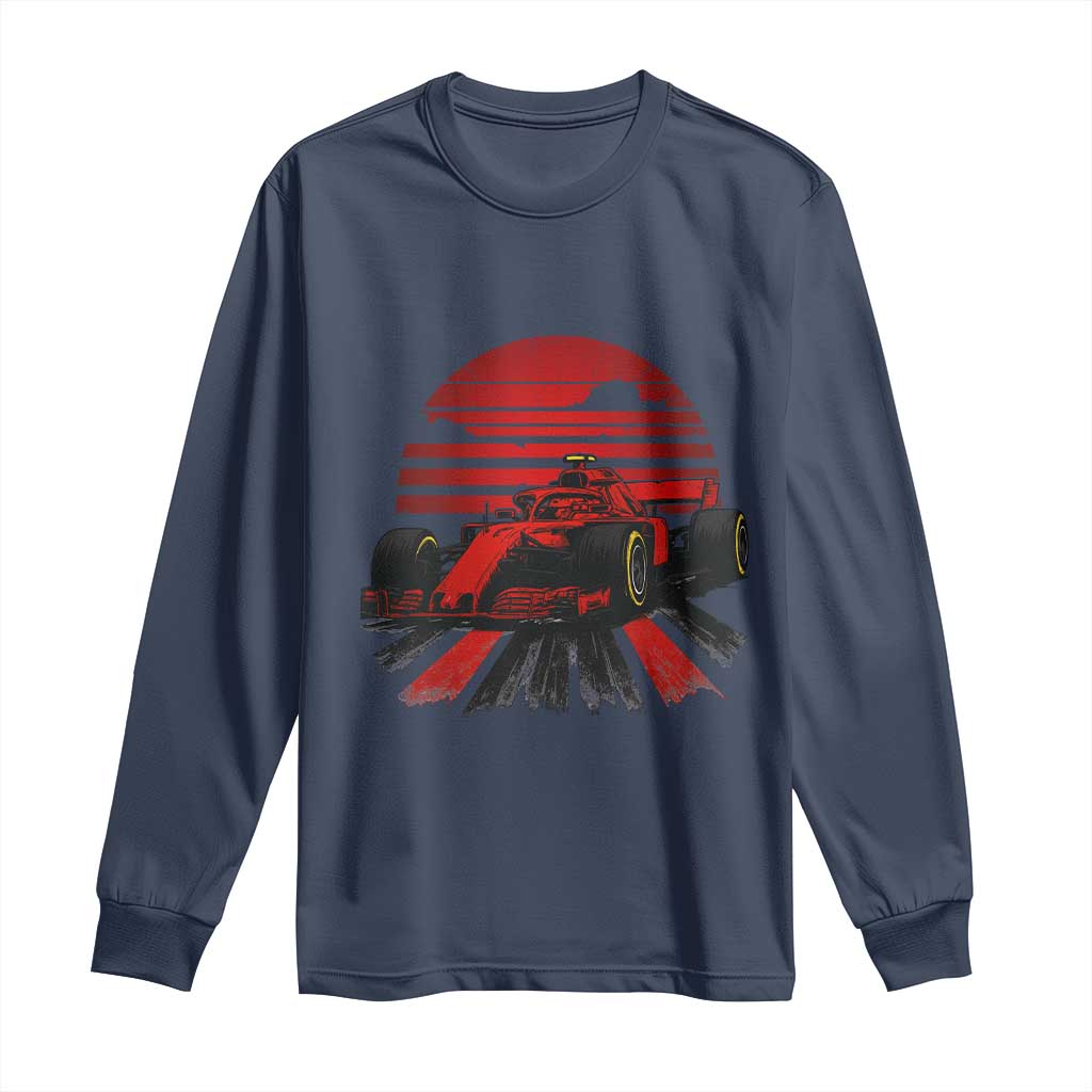 Racing Car Red Speed Motorsport Long Sleeve Shirt TS14 Navy Print Your Wear