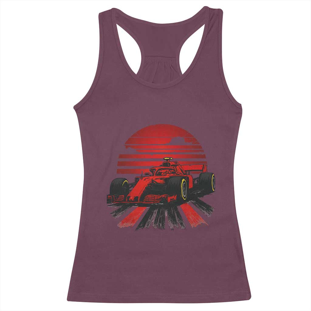 Racing Car Red Speed Motorsport Racerback Tank Top TS14 Maroon Print Your Wear