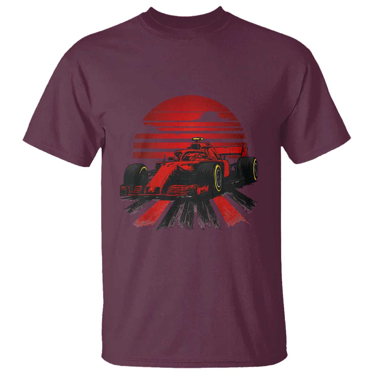 Racing Car Red Speed Motorsport T Shirt TS14 Maroon Print Your Wear