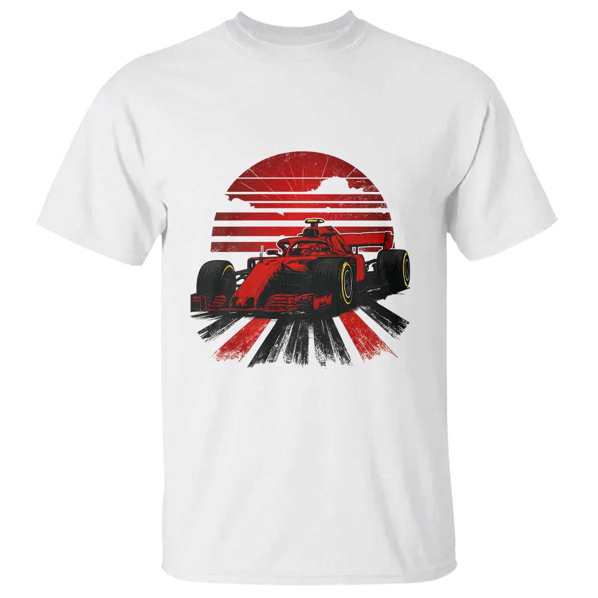 Racing Car Red Speed Motorsport T Shirt TS14 White Print Your Wear