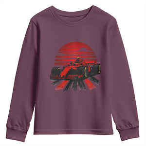 Racing Car Red Speed Motorsport Youth Sweatshirt TS14 Maroon Print Your Wear