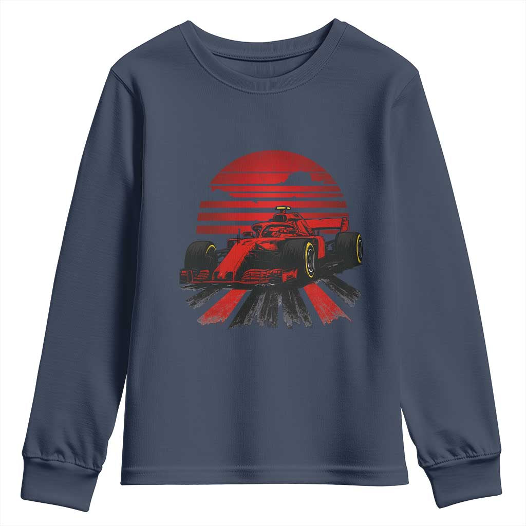 Racing Car Red Speed Motorsport Youth Sweatshirt TS14 Navy Print Your Wear