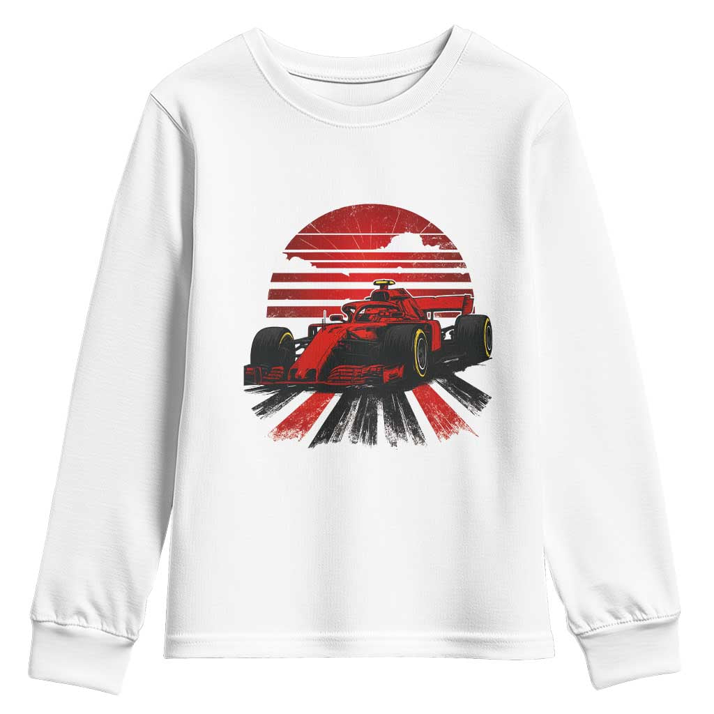 Racing Car Red Speed Motorsport Youth Sweatshirt TS14 White Print Your Wear