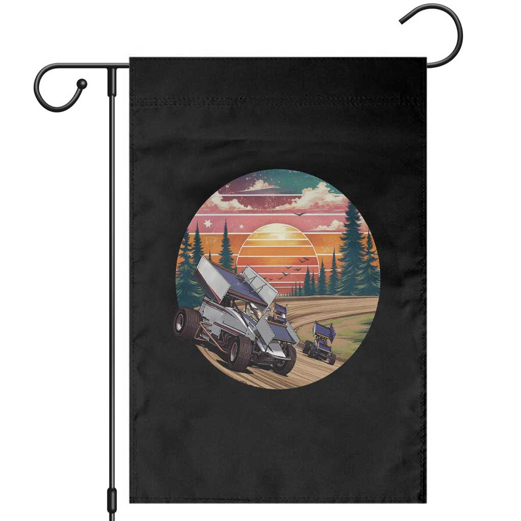 Sprint Car Dirt Track Racing Sunset Motorsports Garden Flag TS14 Black Print Your Wear