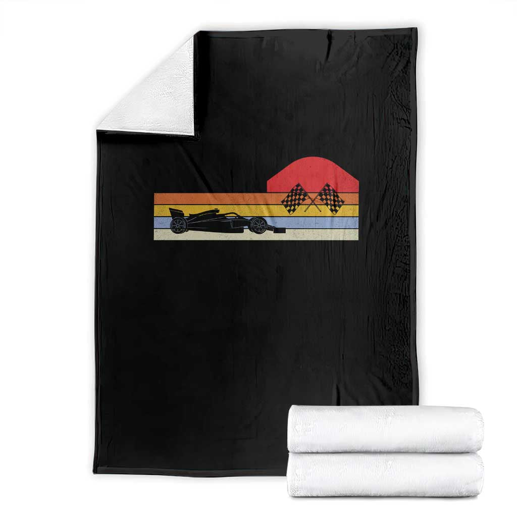 Racing Car Retro Style Vintage Throw Blanket TS14 Black Print Your Wear
