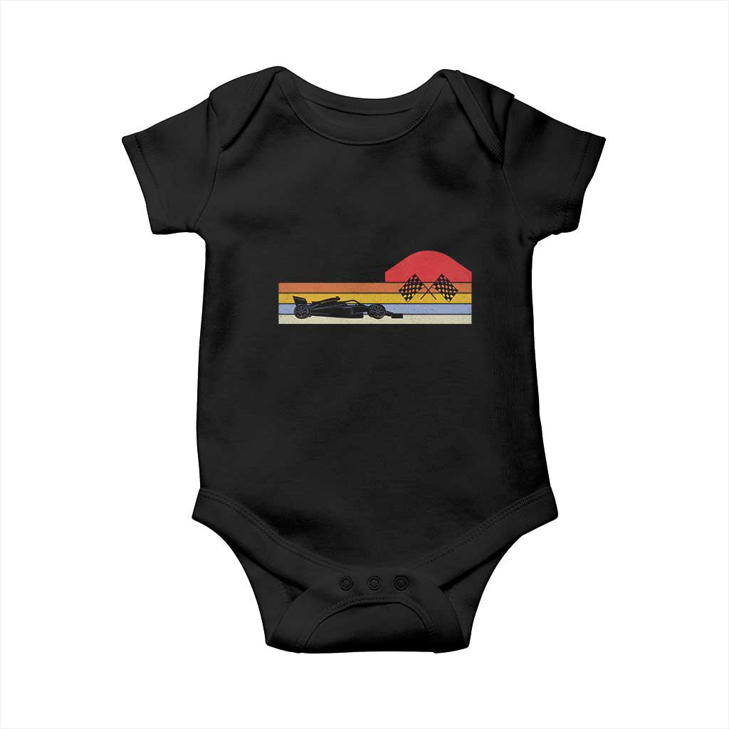 Racing Car Retro Style Vintage Baby Onesie TS14 Black Print Your Wear
