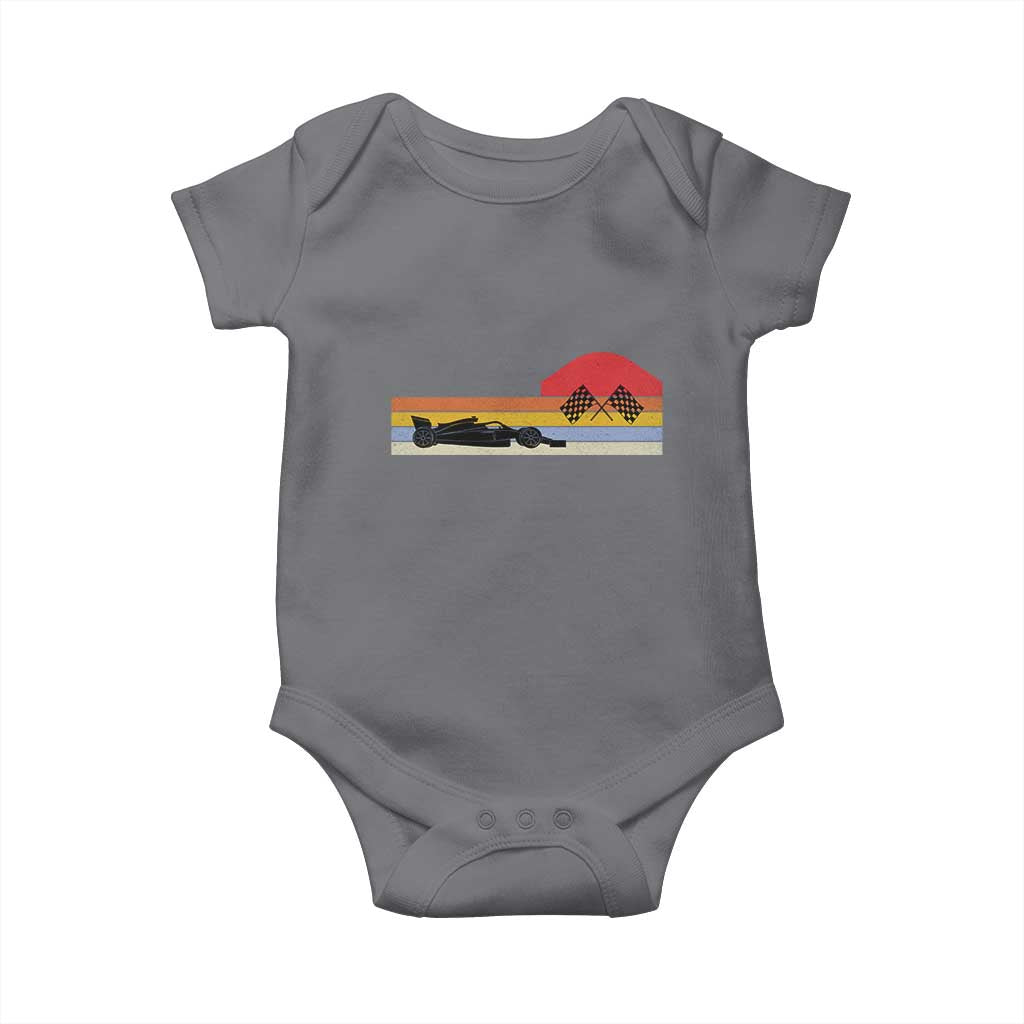 Racing Car Retro Style Vintage Baby Onesie TS14 Charcoal Print Your Wear