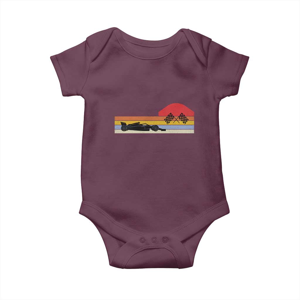 Racing Car Retro Style Vintage Baby Onesie TS14 Maroon Print Your Wear