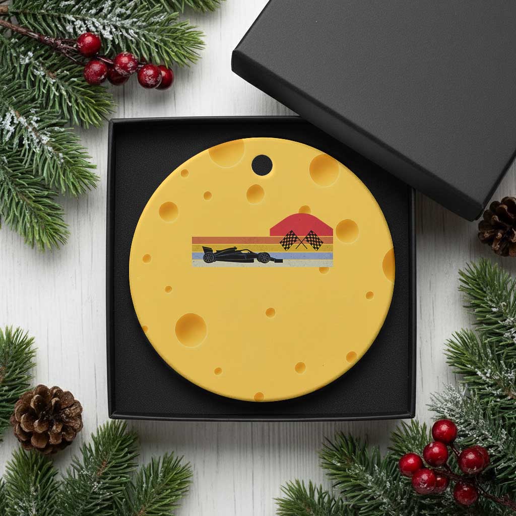Racing Car Retro Style Vintage Ceramic Ornament TS14 1pc Yellow Cheese Print Your Wear