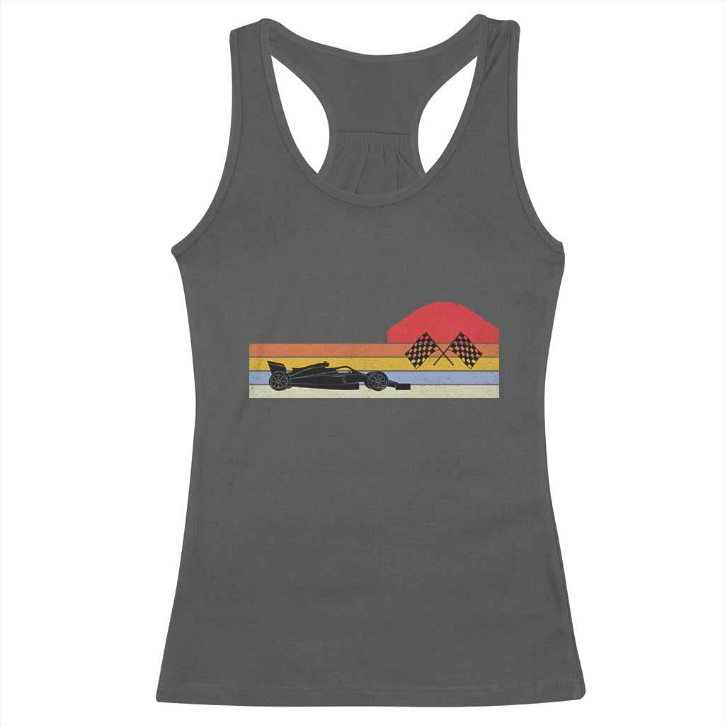 Racing Car Retro Style Vintage Racerback Tank Top TS14 Dark Heather Print Your Wear