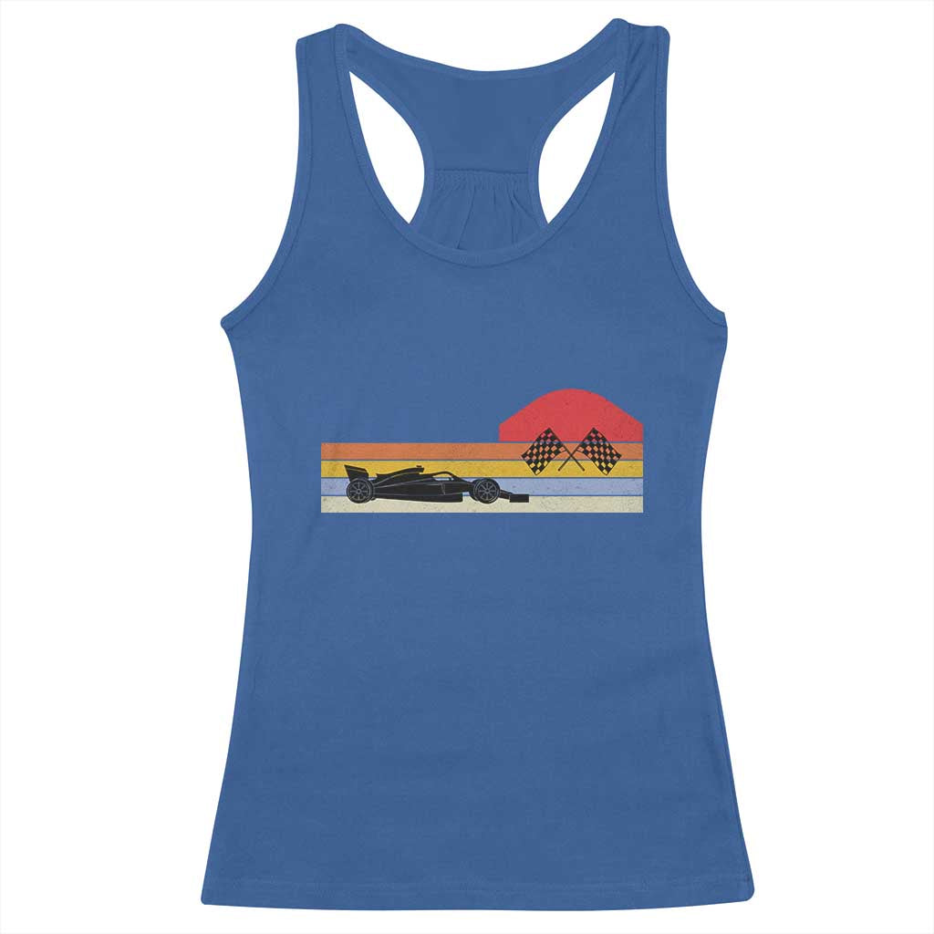 Racing Car Retro Style Vintage Racerback Tank Top TS14 Royal Blue Print Your Wear