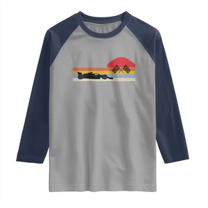 Racing Car Retro Style Vintage Raglan Shirt TS14 Sport Gray Navy Print Your Wear