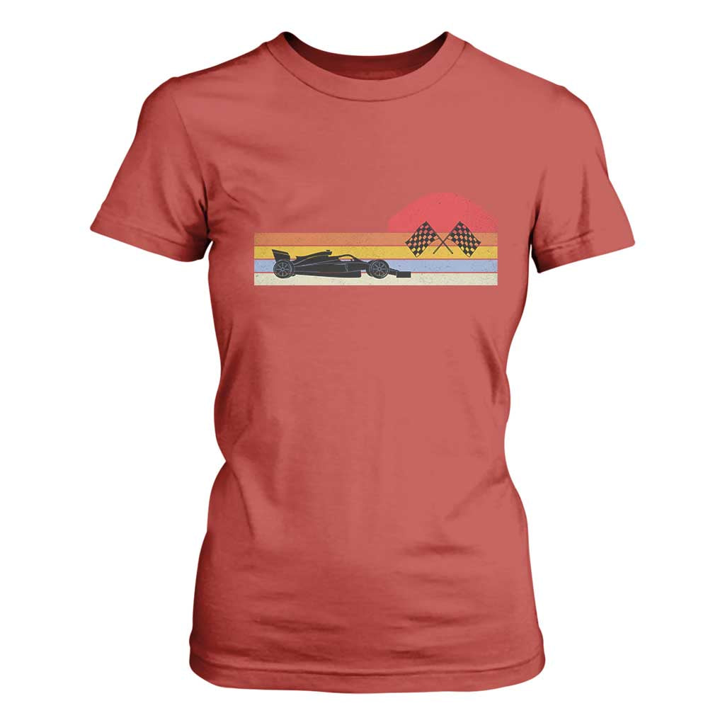 Racing Car Retro Style Vintage T Shirt For Women TS14 Red Print Your Wear
