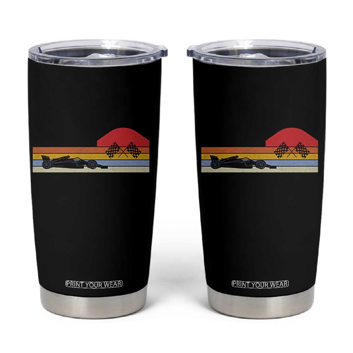 Racing Car Retro Style Vintage Tumbler Cup TS14 Black Print Your Wear