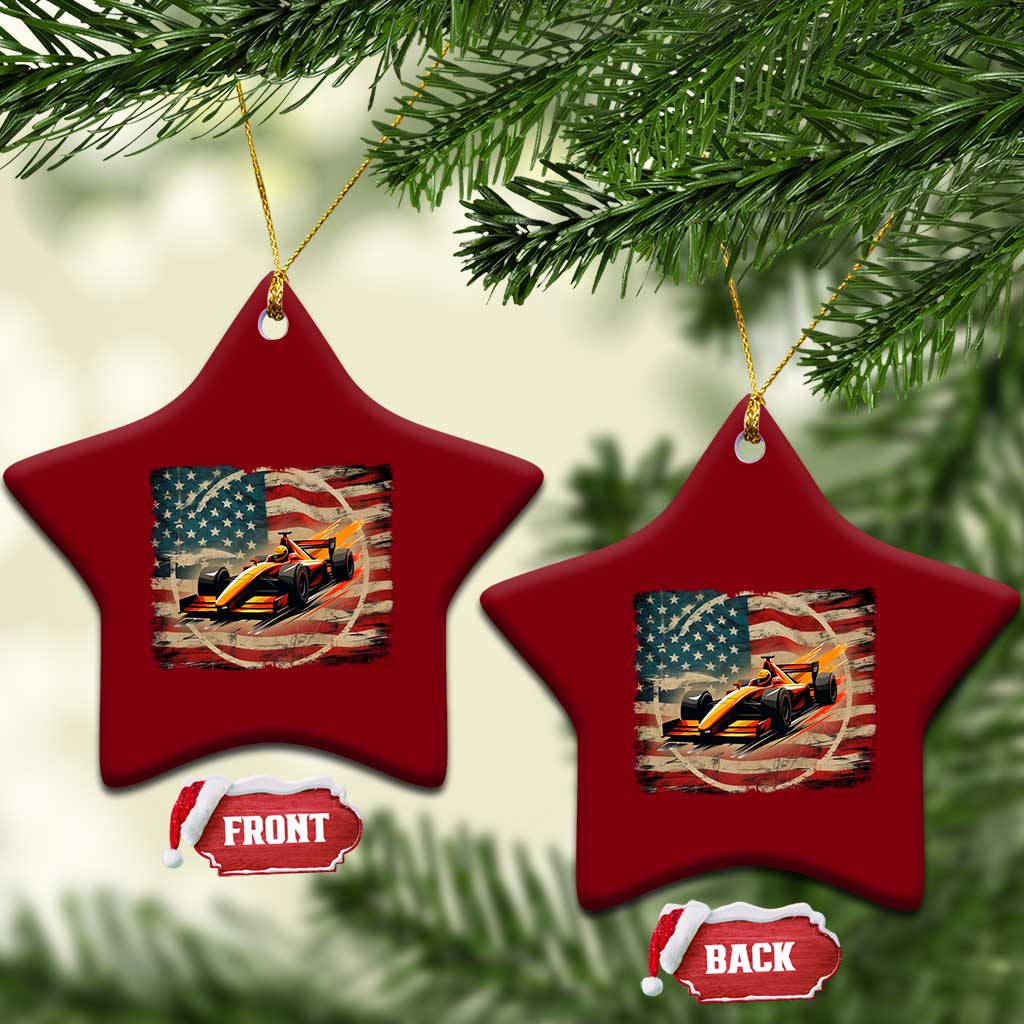 Racing Car Ceramic Ornament Patriotic American Flag Race TS14 Print Your Wear