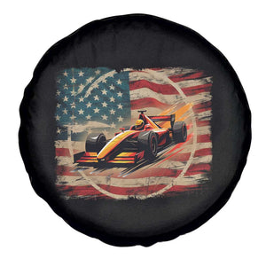 Racing Car Spare Tire Cover Patriotic American Flag Race TS14 Print Your Wear