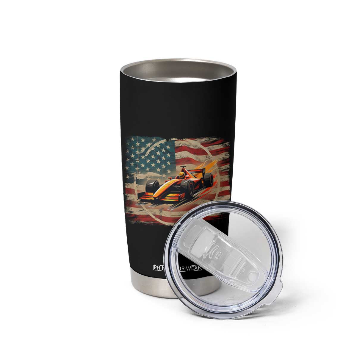 Racing Car Tumbler Cup Patriotic American Flag Race TS14 Print Your Wear
