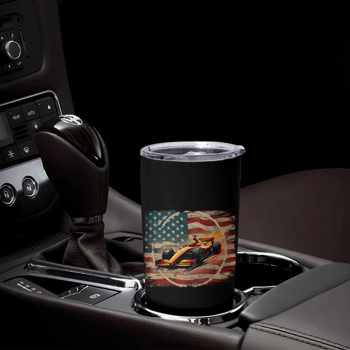 Racing Car Tumbler Cup Patriotic American Flag Race TS14 Print Your Wear