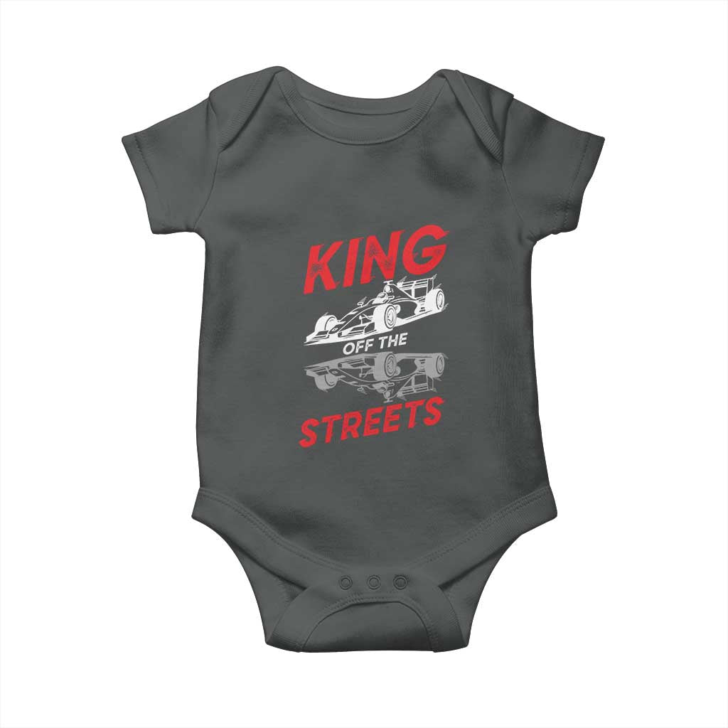Racing Car Baby Onesie King Of The Streets TS14 Dark Heather Print Your Wear