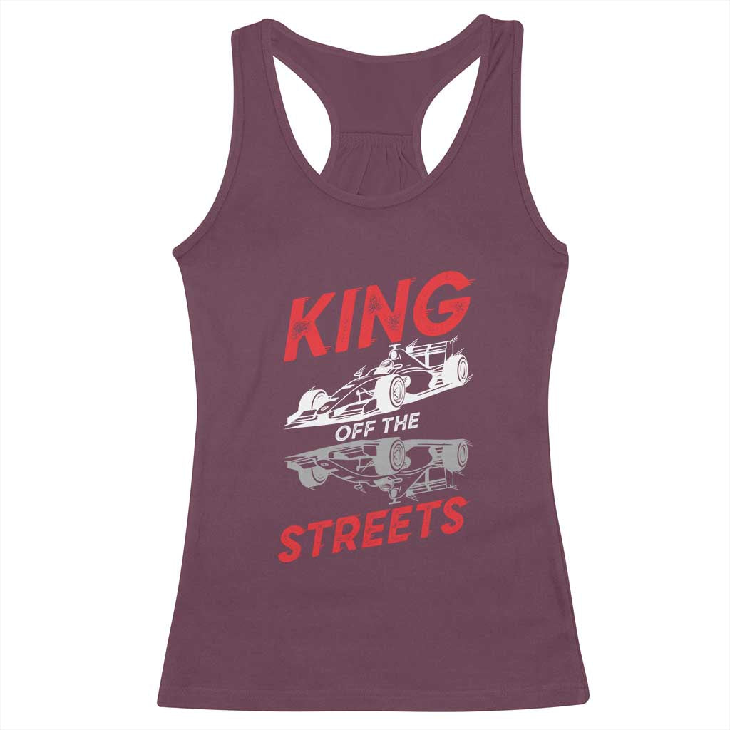 Racing Car Racerback Tank Top King Of The Streets TS14 Maroon Print Your Wear