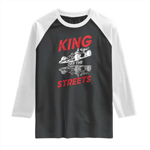 Racing Car Raglan Shirt King Of The Streets TS14 Black White Print Your Wear