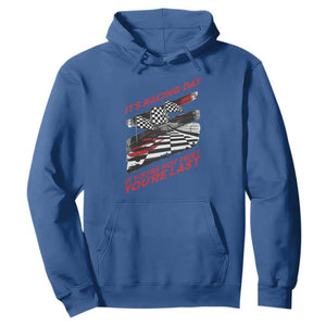 Funny Racing Car Flag Hoodie It Is Racing Day TS14 Royal Blue Print Your Wear