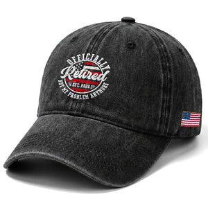 Retired 2026 Not My Problem Anymore US Flag Retirement Washed Cotton Baseball Cap