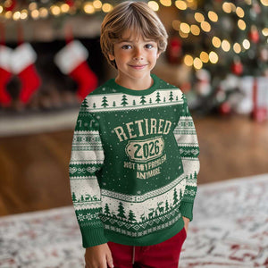 Retired 2026 Not My Problem Anymore Ugly Christmas Sweater Funny Joke Humour