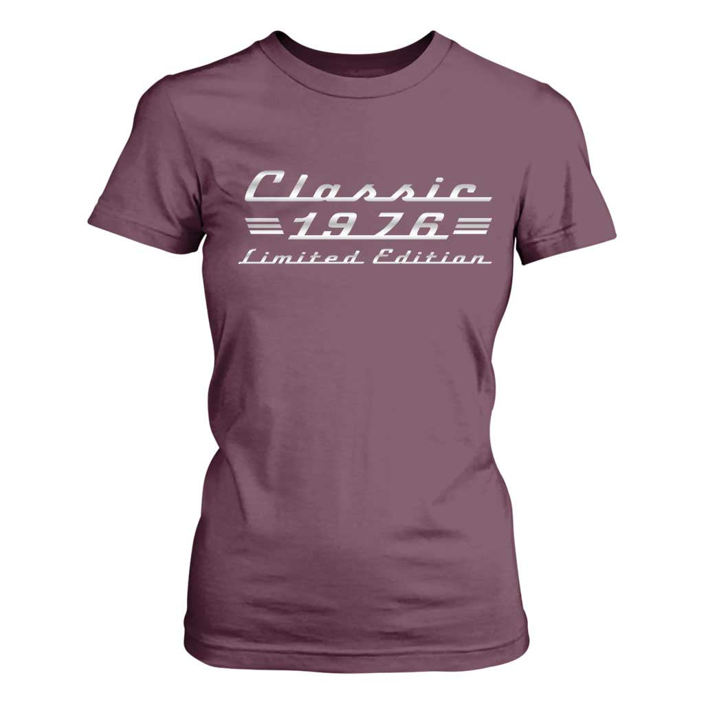 50th Birthday 1976 Limited Edition Classic Car T Shirt For Women