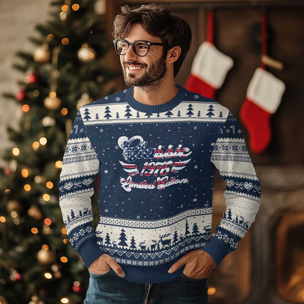 50th Birthday 1976 Limited Edition Classic Pony Car Inspo Ugly Christmas Sweater