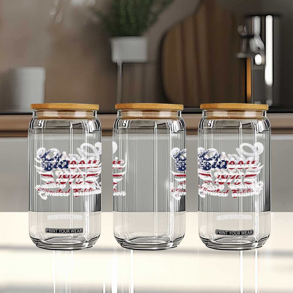 50th Birthday 1976 Limited Edition Classic Pony Car Inspo Glass Can