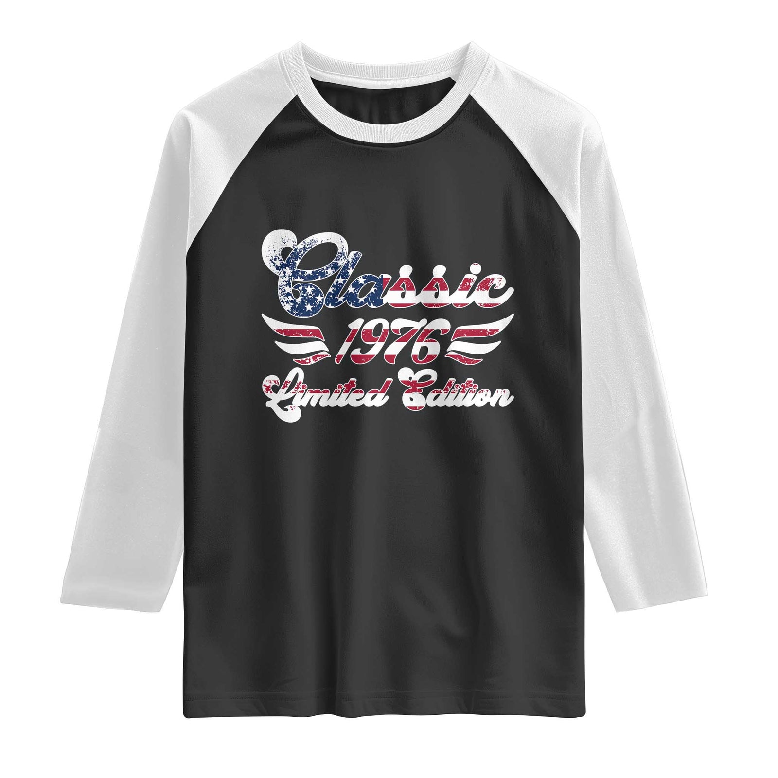 50th Birthday 1976 Limited Edition Classic Pony Car Inspo Raglan Shirt