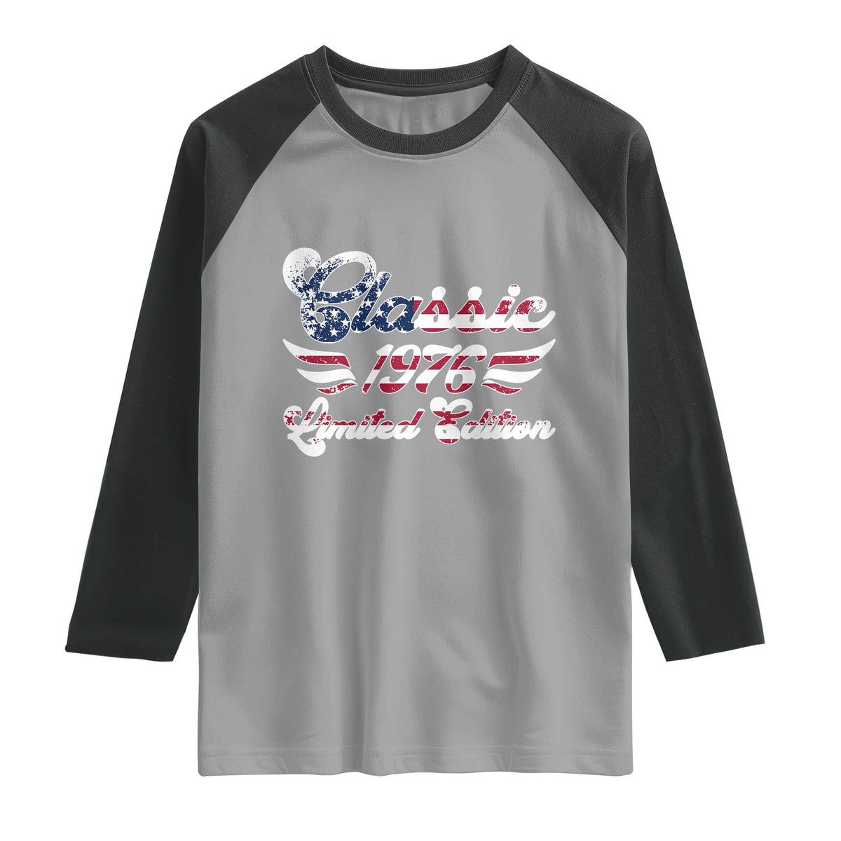 50th Birthday 1976 Limited Edition Classic Pony Car Inspo Raglan Shirt