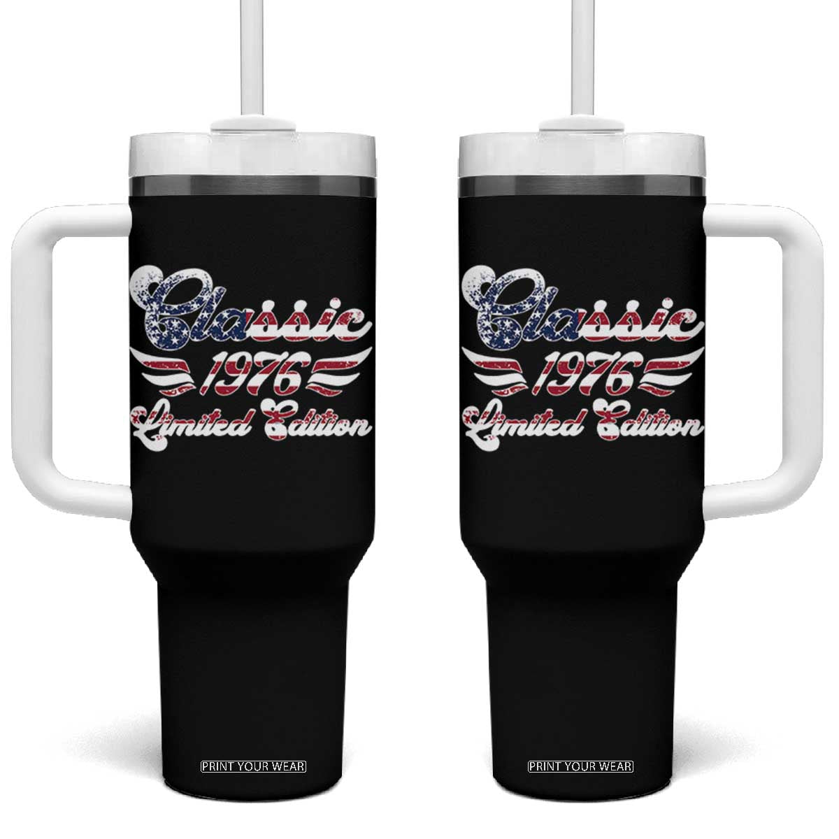 50th Birthday 1976 Limited Edition Classic Pony Car Inspo Tumbler With Handle