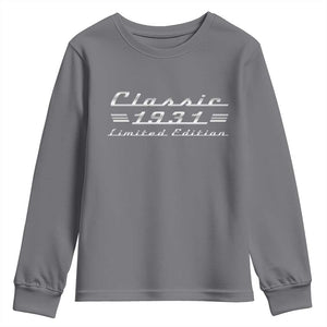 95th Birthday 1931 Limited Edition Classic Car Youth Sweatshirt