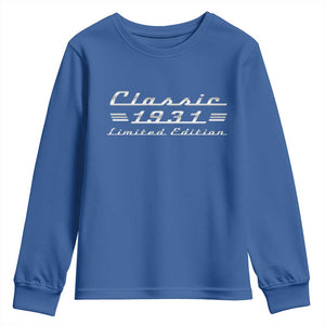 95th Birthday 1931 Limited Edition Classic Car Youth Sweatshirt