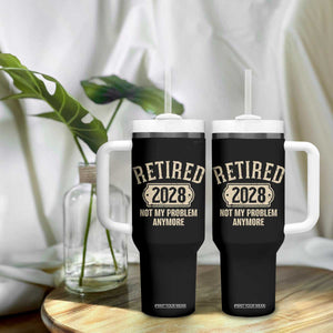 Retired 2028 Not My Problem Anymore Tumbler With Handle Funny Joke Humour