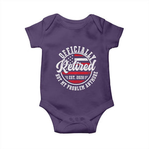Retired 2028 Not My Problem Anymore US Flag Retirement Baby Onesie