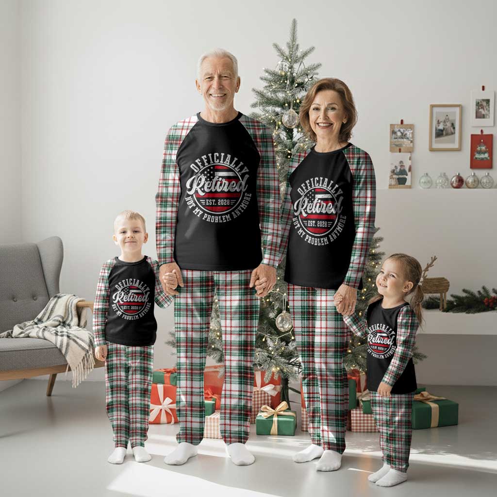 Retired 2028 Not My Problem Anymore US Flag Retirement Plaid Pajama Set