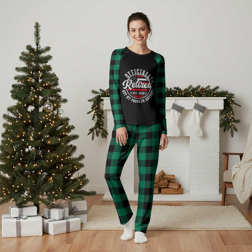Retired 2028 Not My Problem Anymore US Flag Retirement Plaid Pajama Set