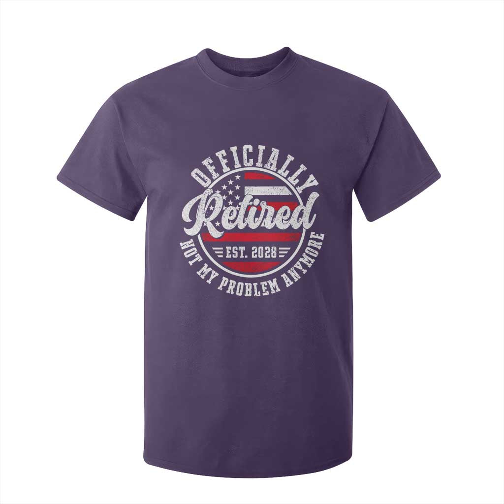 Retired 2028 Not My Problem Anymore US Flag Retirement T Shirt For Kid
