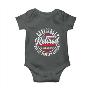 Retired 2027 Not My Problem Anymore US Flag Retirement Baby Onesie