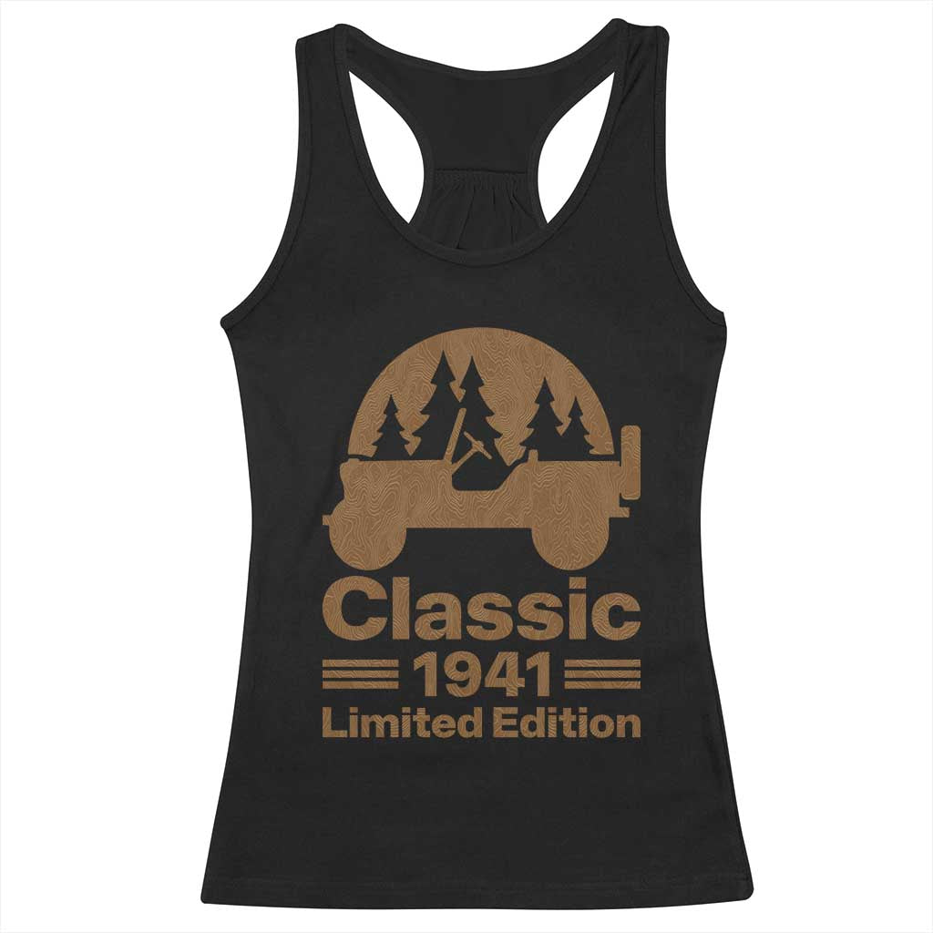 85th Birthday 1941 Limited Edition WWII Military Utility Vehicle Racerback Tank Top