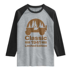 85th Birthday 1941 Limited Edition WWII Military Utility Vehicle Raglan Shirt