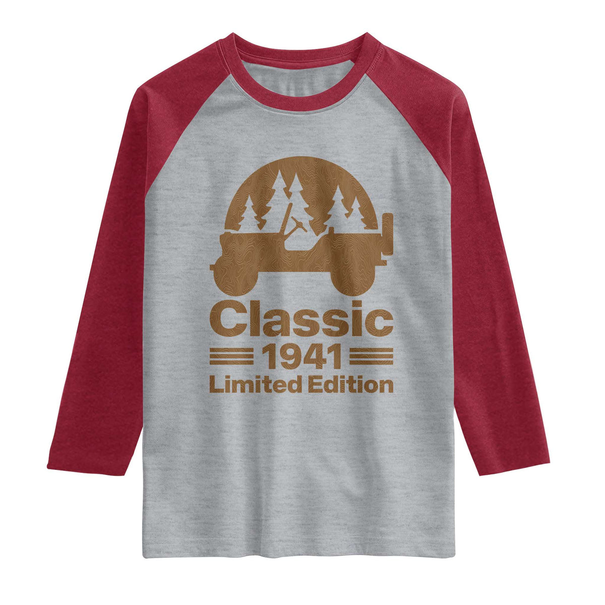85th Birthday 1941 Limited Edition WWII Military Utility Vehicle Raglan Shirt
