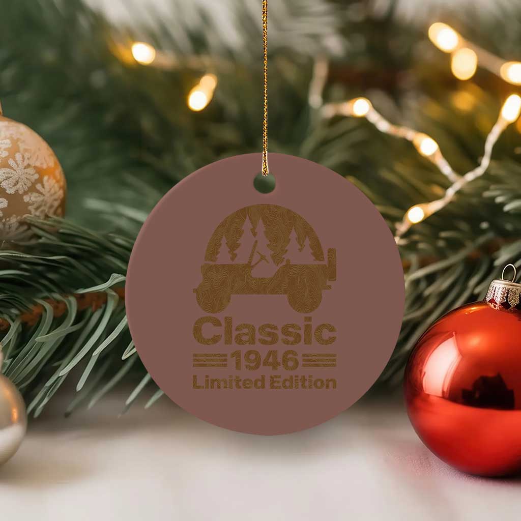 80th Birthday 1946 Limited Edition WWII Military Utility Vehicle Ceramic Ornament