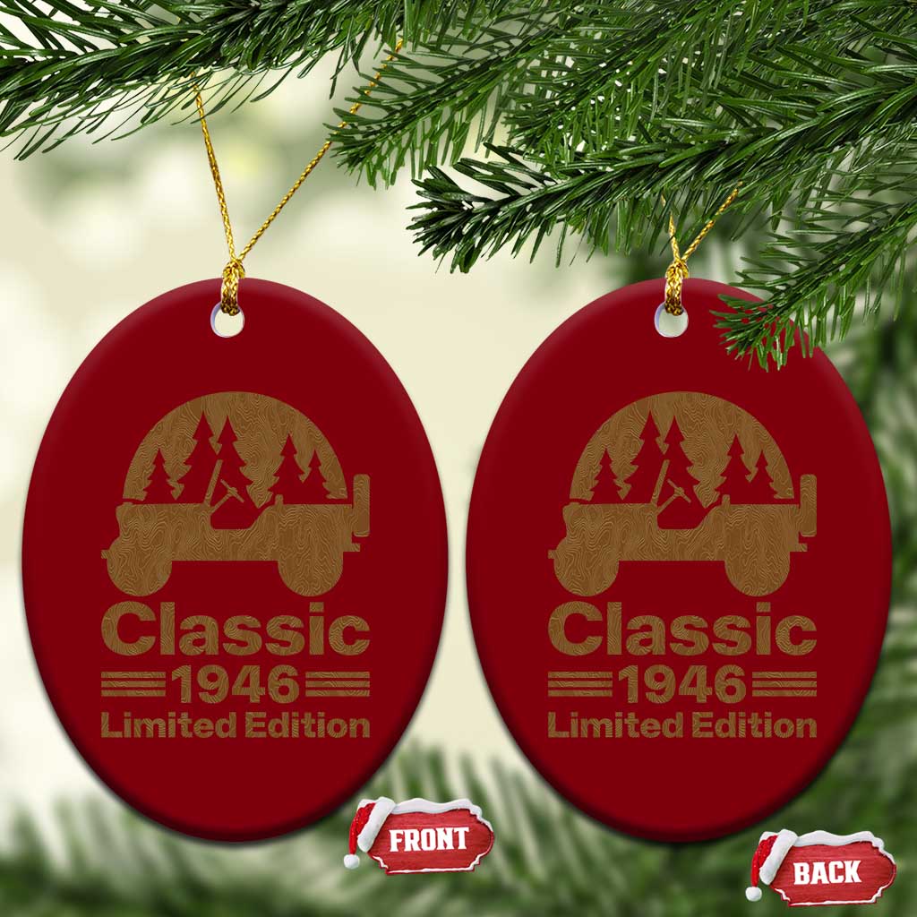 80th Birthday 1946 Limited Edition WWII Military Utility Vehicle Ceramic Ornament