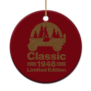 80th Birthday 1946 Limited Edition WWII Military Utility Vehicle Ceramic Ornament