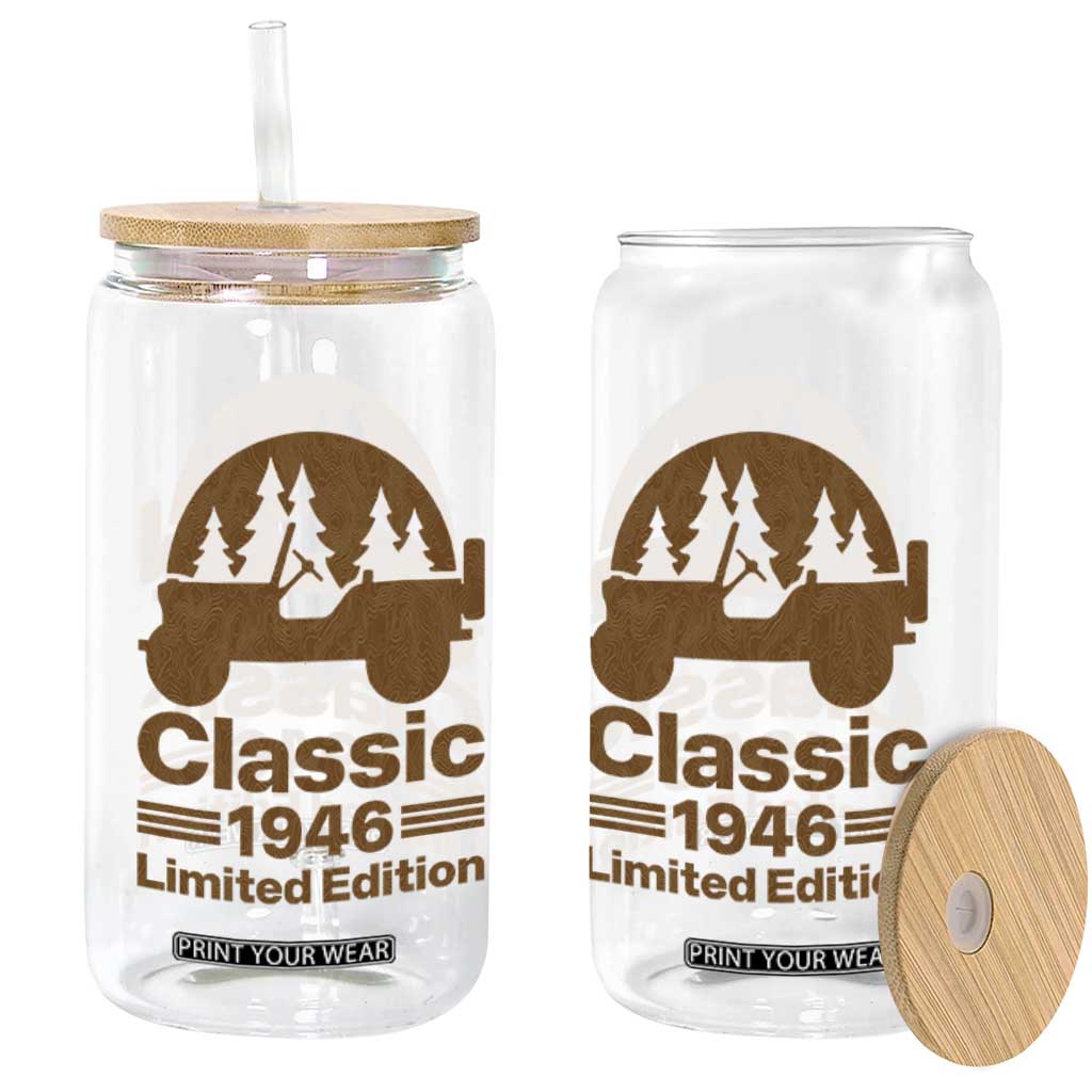 80th Birthday 1946 Limited Edition WWII Military Utility Vehicle Glass Can