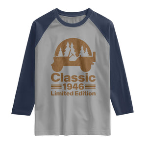 80th Birthday 1946 Limited Edition WWII Military Utility Vehicle Raglan Shirt